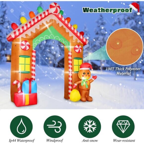 ⚡9 FT Christmas Inflatable Archway Outdoor Gift Bag Blow up LED Decorations - Picture 3 of 5